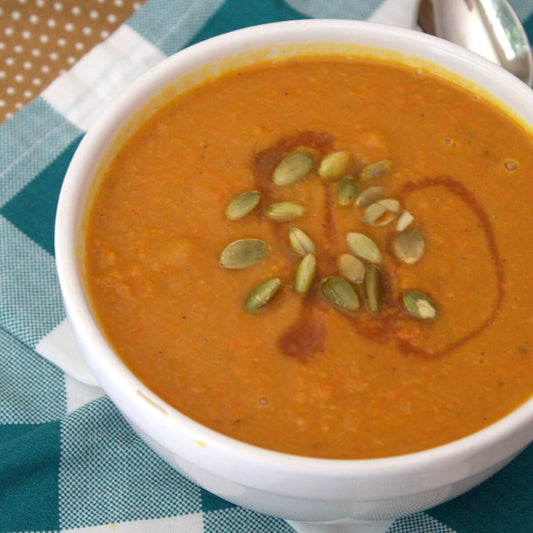 Caramelized Carrot Sweet Potato Soup