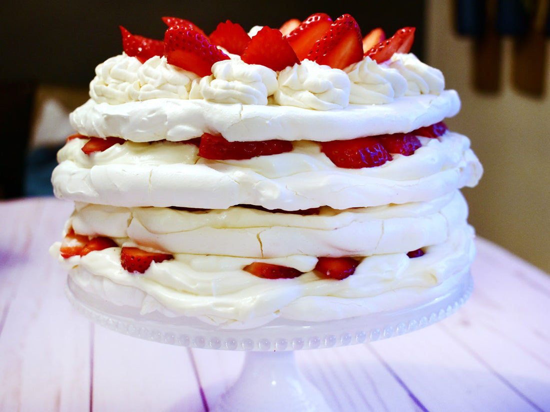 Scrumptious Strawberry Meringue Cake