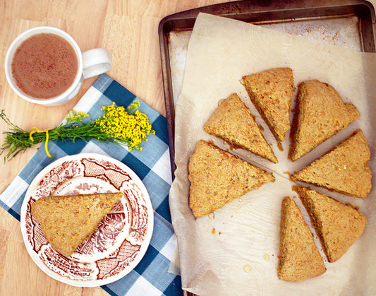 Carrot Cake Scones Drizzled with Honey