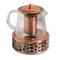 Copper Rose Glass Teapot with Teapot Warmer