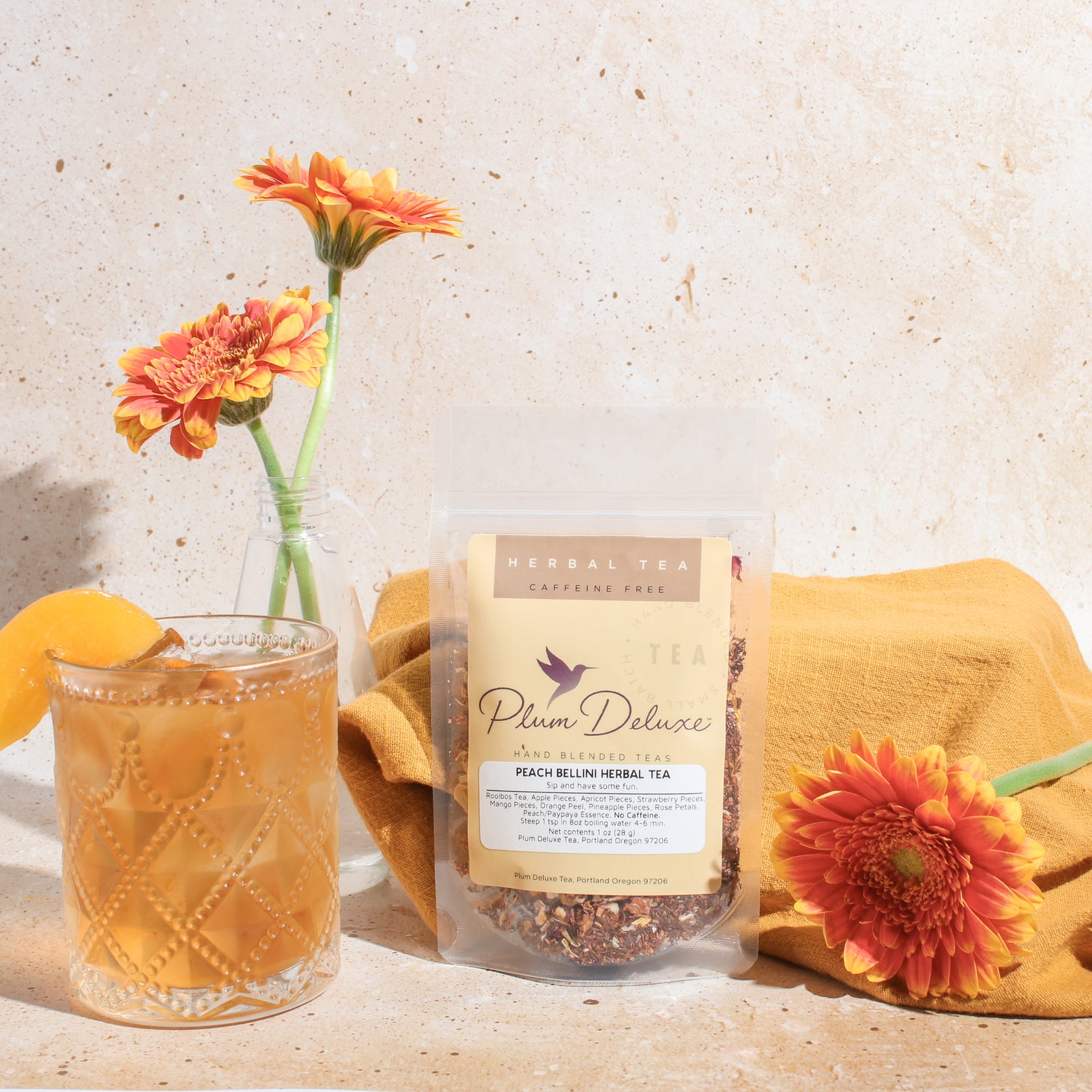 Peach Bellini Tea | Peach Herbal Tea | Peach Apricot Tea | Plum Deluxe ...